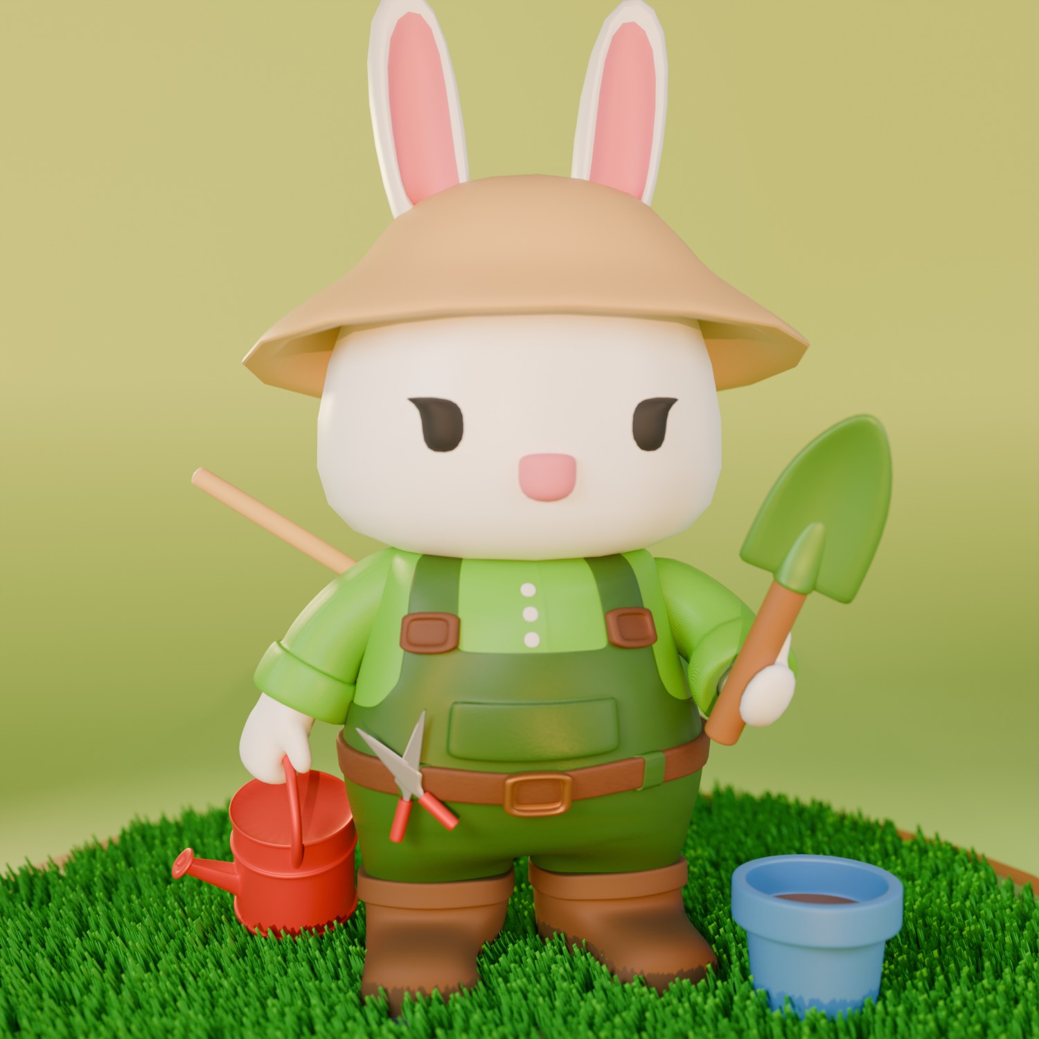 Art Toy Conejo — Render Perspectiva 3/4