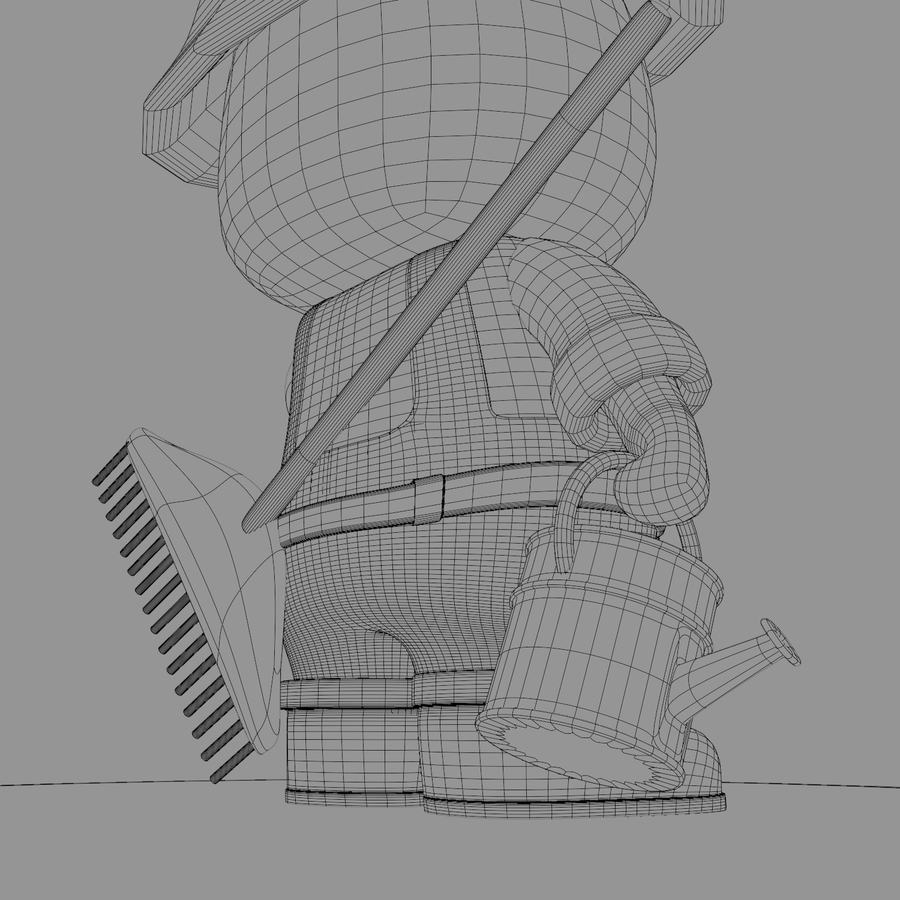 Art Toy Conejo — Wireframe & Topología Posterior