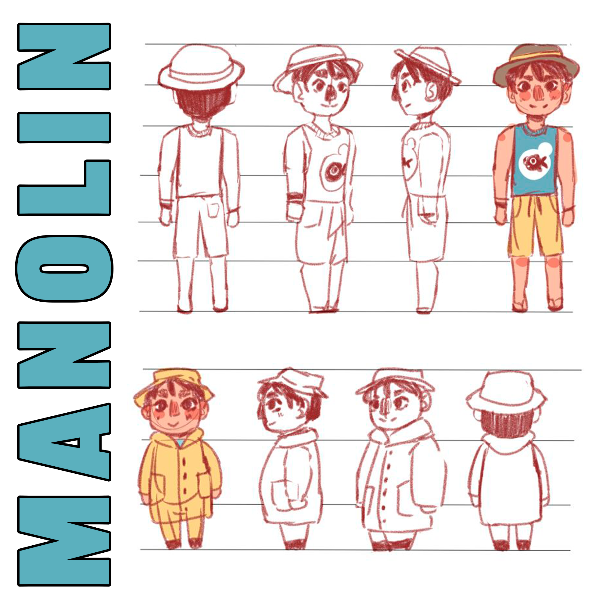 Manolín Character Model Sheet